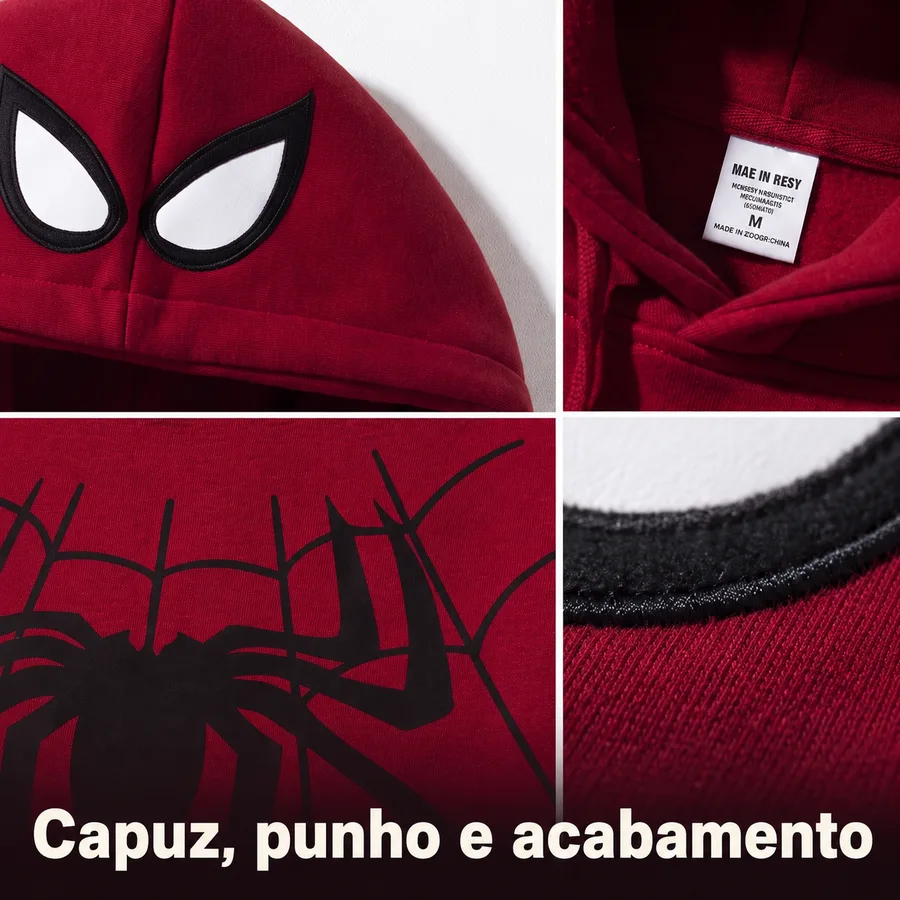 Detalhes do capuz, punho e acabamento