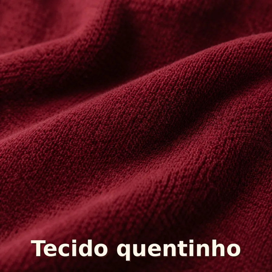 Detalhe do tecido quentinho do moletom